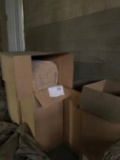 CONTENTS BEHIND PAINT BOOTH INCL. PAINT COLLECTOR ROLLS AND TARPS