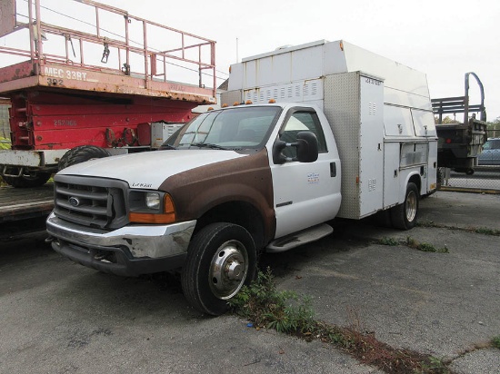 2000 FORD POWER STROKE DIESEL V-8 MECHANICS TRUCK, KNAPHEIDE BED, VIN# 1FDAF56F5YEC78835