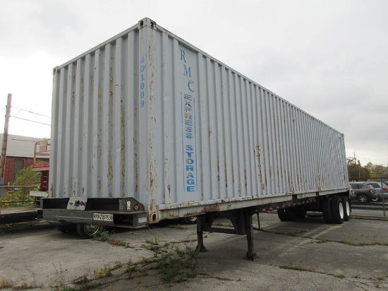 40' SHIPPING CONTAINER AND 2014 VALLEY TRAILER CHASSIS, VIN# 4C9HW4029GL357530