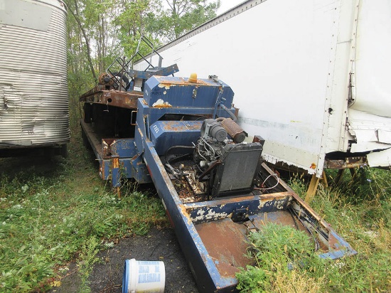 35' SPECIALTY TRAILER, CHAIN CONVEYOR SYSTEM W/ YANMAR 4-CYL. DIESEL ENGINE (NO TAG)