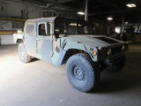 1989 MILITARY HUMVEE, MODEL NG3F7E, 1-TON, 4 X 4, 4-DOOR, 5,200 LB. CURB WT., 2,500 LB. PAYLOAD, 6.4