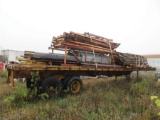 40' FLATBED TRAILER W/ CONTENT: PALLET RACK UPRIGHTS, I-BEAMS, OTHER SCRAP CONTENT, ALSO I-BEAMS