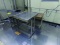 (1) 4' X 2' 6'' STAINLESS TABLE, (3) ASSORTED SIZE METRO SHELVES, (1) 2-DOOR CABINET