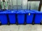 (10) BLUE ROLLING TRASH CANS