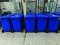 (10) BLUE ROLLING TRASH CANS