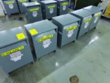 (5) SQUARE D TRANSFORMERS, CAT# EE15T3HFCU, KVA 15, 60 HZ