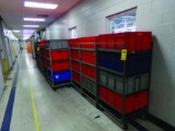 (17) ROLLING CARTS W/ PLASTIC TOTES