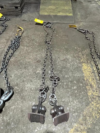 2-leg 6' lifting chain & 3-ton plate clamps
