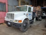 1995...Navistar International 4900 flatbed s/a rolloff truck, vin 1htsdaapxsh671486, dt 466 diesel