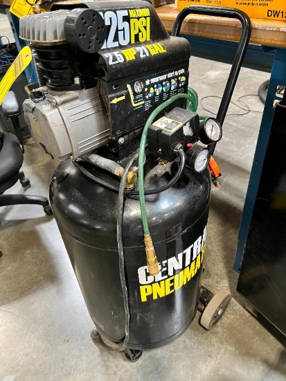 Central Pneumatic 21-Gal. Portable Air Compressor, 125 Max. Psi, 2.5 Hp, Model 61454, Stage One, 120