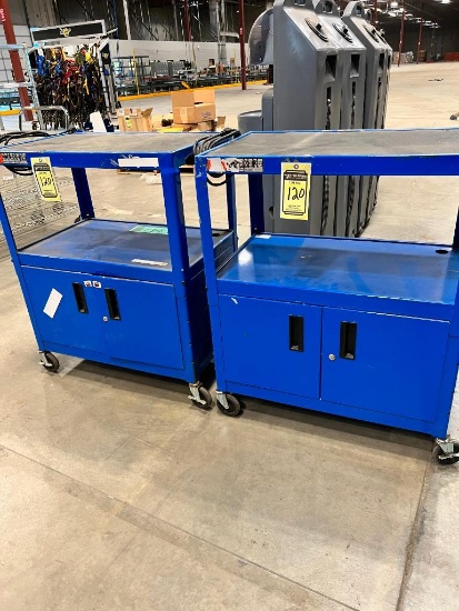 (2) Rolling Computer Carts w/ Electric