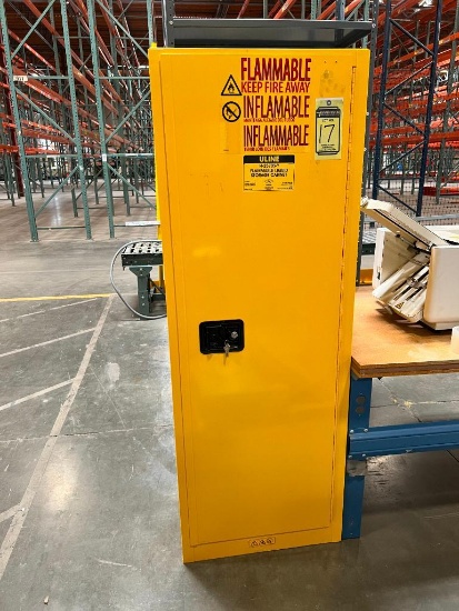 Uline Flammable Storage Cabinet, 22-Gal. Capacity, H-2570SY, 5' 5" T X 1' 11" W X 1' 6" D