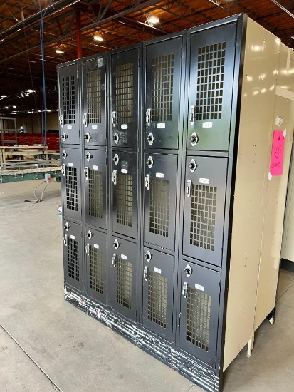 (5) Sections of Lockers w/ Combinations