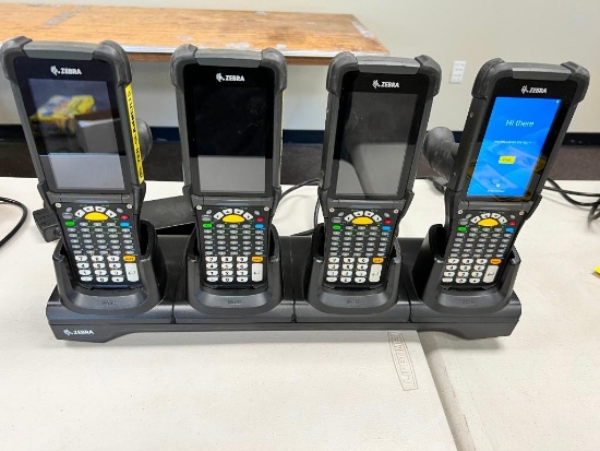 (4) 2021 Zebra Scanners, Model MC930B, w/ Docking Charging Station
