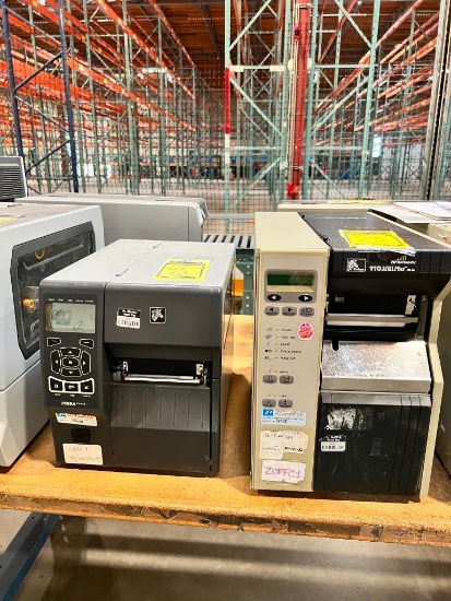 (2) Zebra Printers; (1) Model 110XIIII PLUS, RFID Ready, (1) Model ZT410
