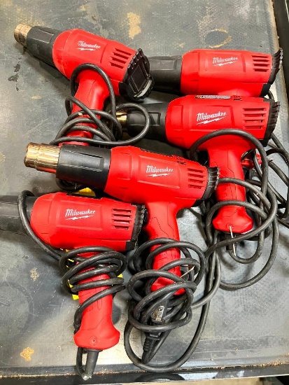 (5) Milwaukee Electric Heat Guns, Cat No. 8975-6, 120 V, 60 Hz, 1400 W