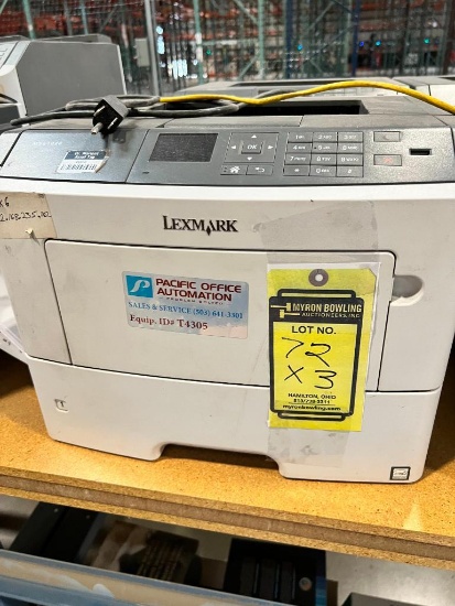 (3) Lexmark Laser Printers, Model MS610DN