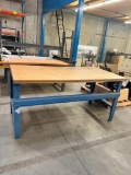 (4) 6' X 3' Adjustable Height Press Board Top Work Table