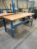 (3) 6' X 3' Adjustable Height Press Board Top Work Table