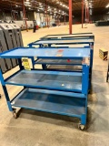 (3) Metal Rolling 3-Shelf Carts