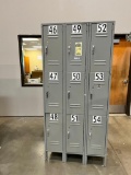 (4) Sections of Lockers w/ Box of Combination Locks & Master Combination List