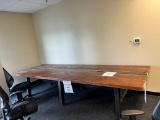 Wooden Conference Table w/ Electric, 12' L x 4' W