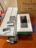 TimeMoto Time Clock System w/ (140) Time Cards, & (4) Time Card Racks