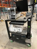 Newcastle System Mobile Pack Station w/ Zebra Printer, Model ZT610, Samsung Monitor