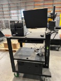 Newcastle System Mobile Pack Station w/ Zebra Printer, Model ZT410, Samsung Monitor