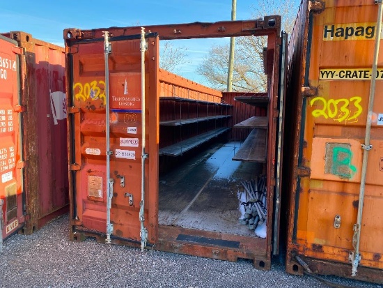 1996 Open Top Conex, 40' x 8' x 8', Content of Shelving