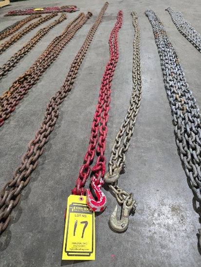 (2) 20' Double Hook Chains, 3/8" & 5/16"