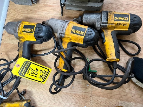 (3) Dewalt 1/2" Electric Impact Wrenches, Model DW292