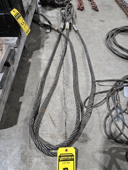 (2) 10' Wire Rope Eye Slings, up to 11-Ton Capacity, 3/4" Dia.