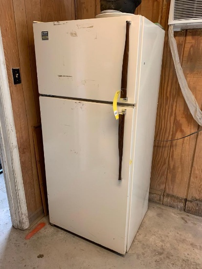 Whirlpool Refrigerator, Toshiba Microwave, Steel Frame Picnic Table, & Furniture in Connected Office