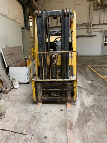 Hyster 5,000 LB. Capacity Forklift, Model S50FT, LPG, 3-Stage Mast, 189" Max. Load Ht., Solid Tires