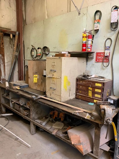 Steel Workbench w/ 6" Columbian Bench Vice & Content