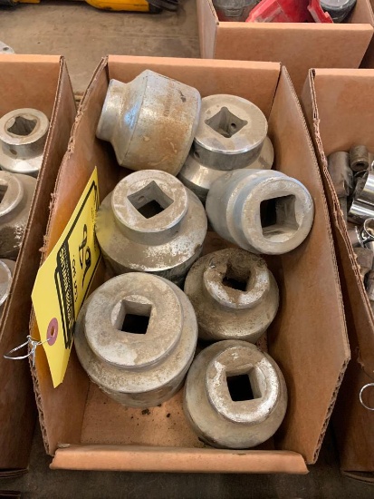 Box of Assorted Sockets, 1" & 3/4" Drive