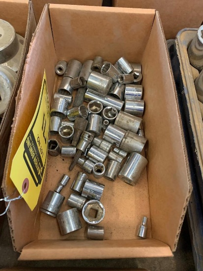 Box of Assorted Sockets, 1/2", 3/8", & 1/4" Drive