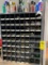 Bench & Pigeonhole Cabinet w/ Assorted Hardware & Misc.