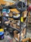 Rack & Contents of Tractor Parts, Paccar Shock Absorbers, Oil Filters, Reman Shoe Kit, Air Filters,