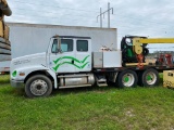1999 Freightliner Tandem Axle 17' Flatbed Truck, Sleeper Cab, CAT C12 Engine, Eaton Transmission,
