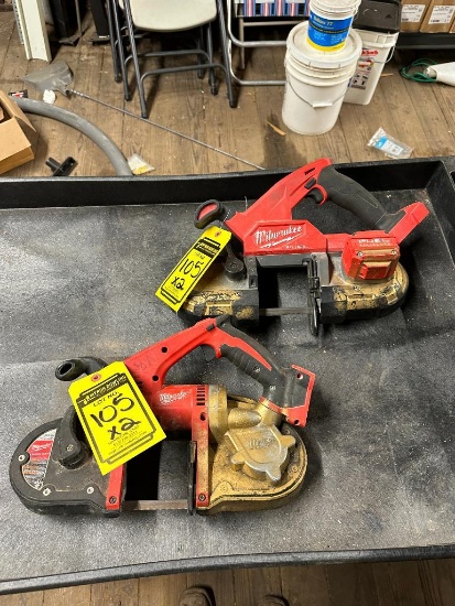 (2) Milwaukee Band Saws, 18 V, No Charger, No Batteries