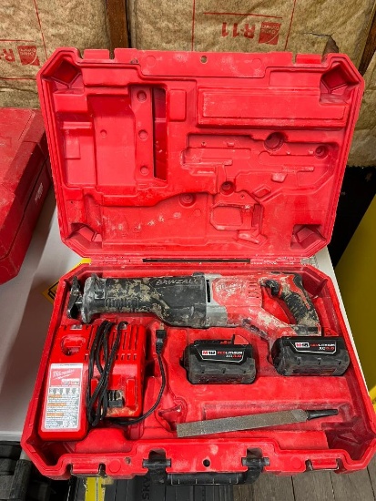 Milwaukee Sawzall, 18 V, w/ Charger, (2) Batteries