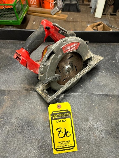 Milwaukee 7-1/4" Circular Saw, 18 V, No Charger, No Battery