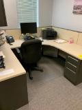 Cubicle Desk & Chairs, (2) Station