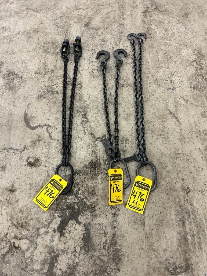 (3) 2-Leg 1/4" Chains; 40", 38", & 34" Reach