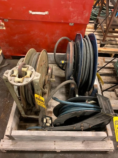 (3) Assorted Hose Reels In Crate