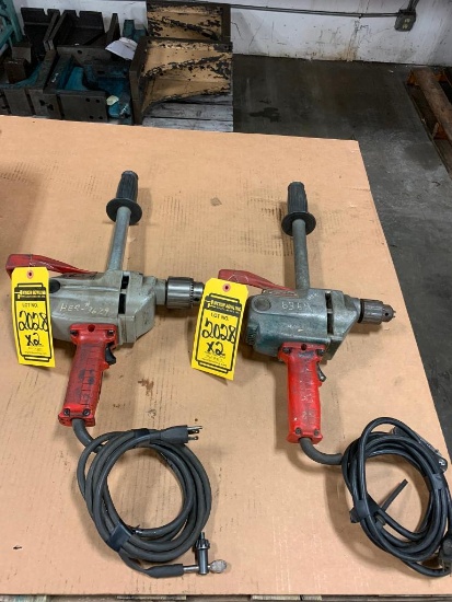 (2) Milwaukee HD 1/2" Drills, 120 Volt