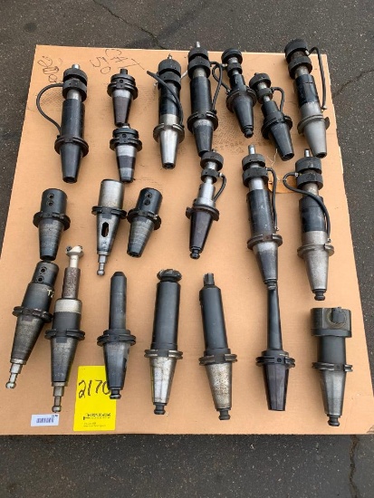 (20x) Assorted Cat 50 Taper Tool Holders, including coolant-fed and extended reach