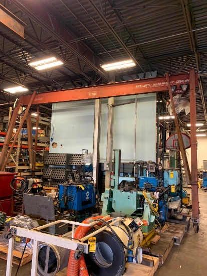 Wallace Tri-Adjustable 5-Ton Gantry Crane, Electric Chain Hoist, 24' Span